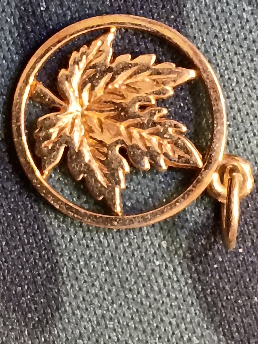 14k Gold Maple Leaf Charm